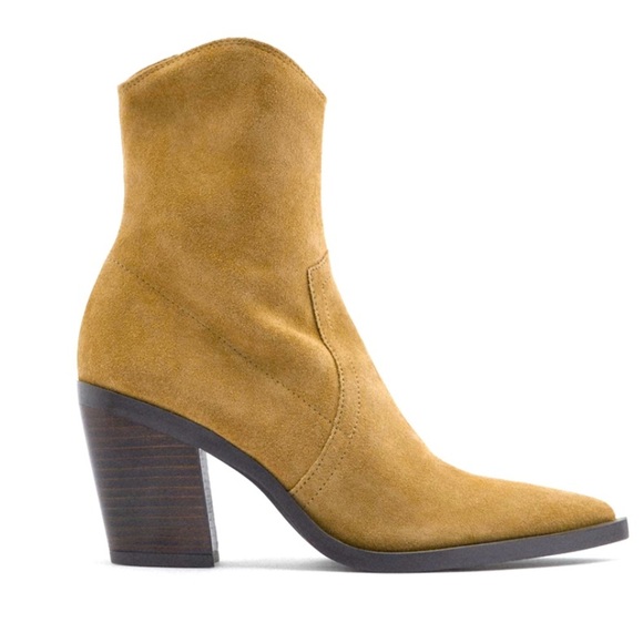 ZARA HEELED COWBOY ANKLE BOOTS Size 6 - Picture 1 of 10